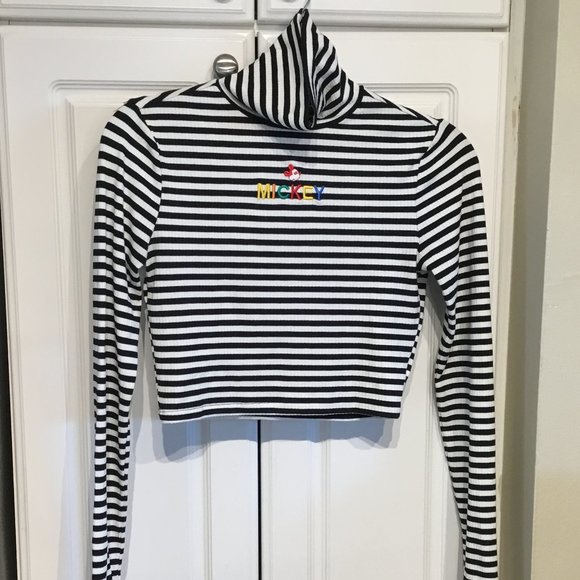 Disney X Forever 21 Tops - Disney X Forever 21 Mickey Mouse Striped Turtle Neck Top Size Small